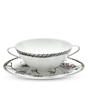 Serax Marni Soup Bowl With Handles & Fiore Rosa Saucer In Multi