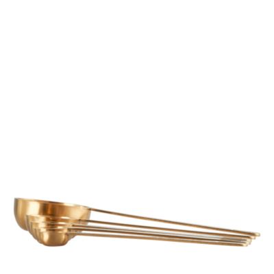 Stainless Steel Gold Tone Measuring Spoons, Set of 5