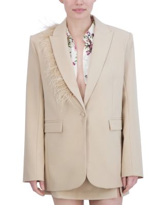 Bcbgmaxazria Feather Trim Blazer