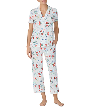 Shop Kate Spade New York Printed Cropped Pajamas Set In Tulip Bqt