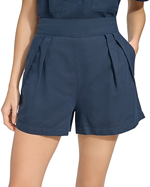 Shop Marc New York Pleated Pull On Shorts In Ink