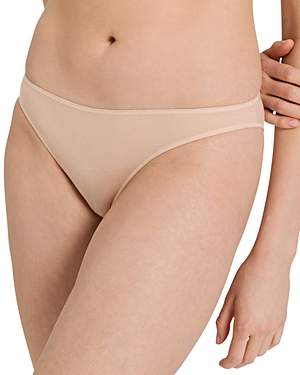 Shop Hanro Cotton Bikini Underwear In Beige