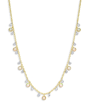 Shop Meira T 14k Yellow Gold Opal & Diamond Drops Necklace, 18 In Pink/gold