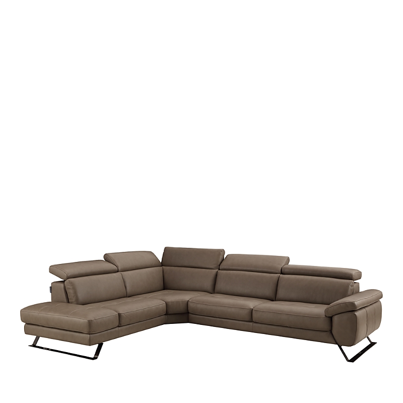 Chateau D'ax Tremezzo Two Piece Leather Sectional In Bright White