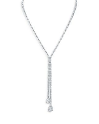 Kenneth Jay Lane - Baguette & Pear Y Necklace, 17"