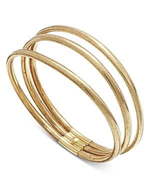 Polished Three Band Flex Bangle Bracelet in 14K Yellow Gold