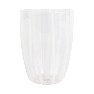Vietri Nuovo Stripe Tumbler Glass In White