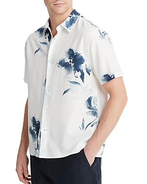 Vince Regular Fit Faded Floral Short Sleeve Shirt