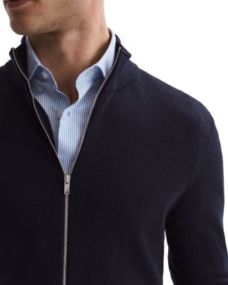Hampshire Slim Fit Long Sleeve Zip Front Wool Sweater