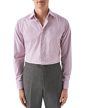 Shop Eton Slim Fit Check Dress Shirt In Medium Pink