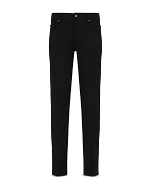 Shop Emporio Armani Slim Fit Jeans In Solid Black