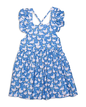 Worthy Threads Girls' Ruffle Sleeve Dress - Little Kid, Big Kid In Ducks - Blue