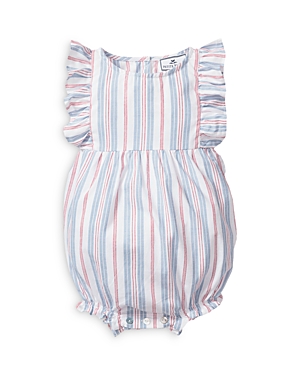 Petite Plume Girls' Vintage French Striped Ruffled Romper - Baby In Multi