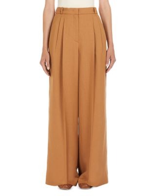 パンツ Max Mara High-Waisted Wide-Leg Trousers With Sharp Pleats Max Mara High waist wide leg pleated trousers | The Fashion