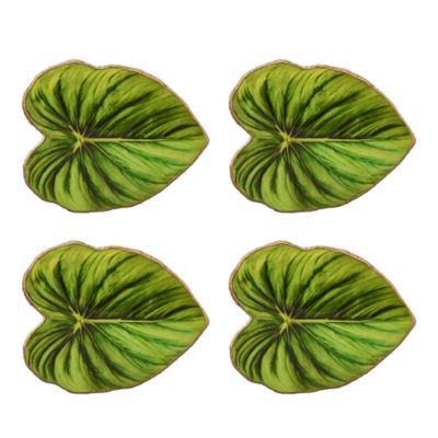 Tropicana Coasters in Green, Set of 4