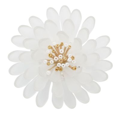 Cosmos Napkin Ring in White & Gold, Set of 4