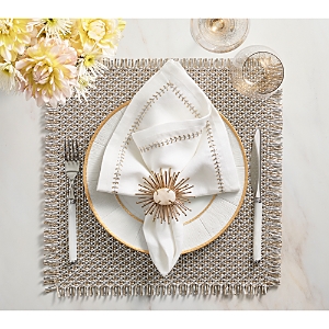 Kim Seybert Fringe Placemat in Gold and Silver