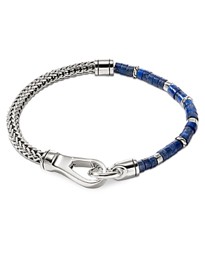John Hardy Sterling Silver Heishi Lapis Lazuli Beaded Flex Bracelet