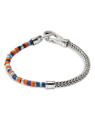 Sterling Silver Heishi Gemstone Chain Bracelet