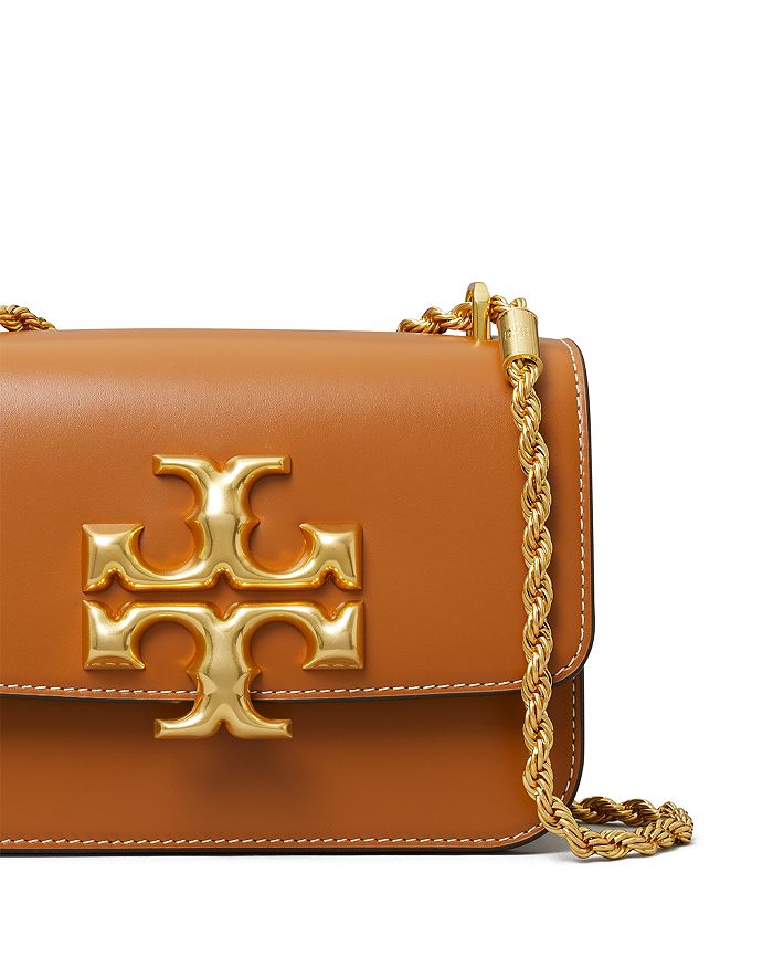 Shop Tory Burch Eleanor Small Leather Shoulder Bag In Malt Whiskey/gold
