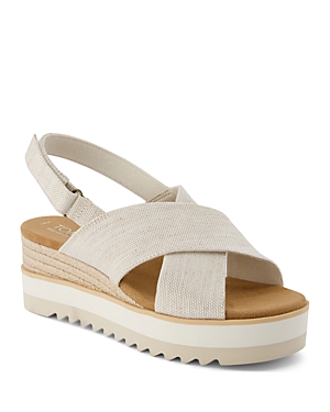 TOMS WOMEN'S DIANA CROSSOVER PLATFORM WEDGE SANDALS