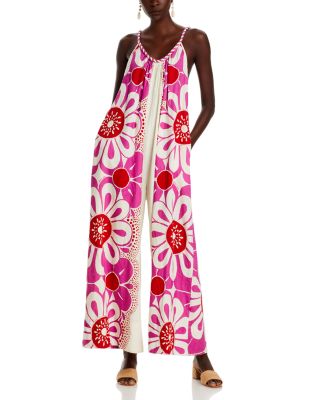 FARM Rio - Maia Rope-Trim Cotton Jumpsuit