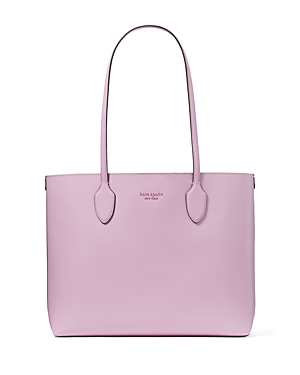Shop Kate Spade New York Bleecker Gingham Pop Printed Saffiano Leather Large Tote In Berry Cream