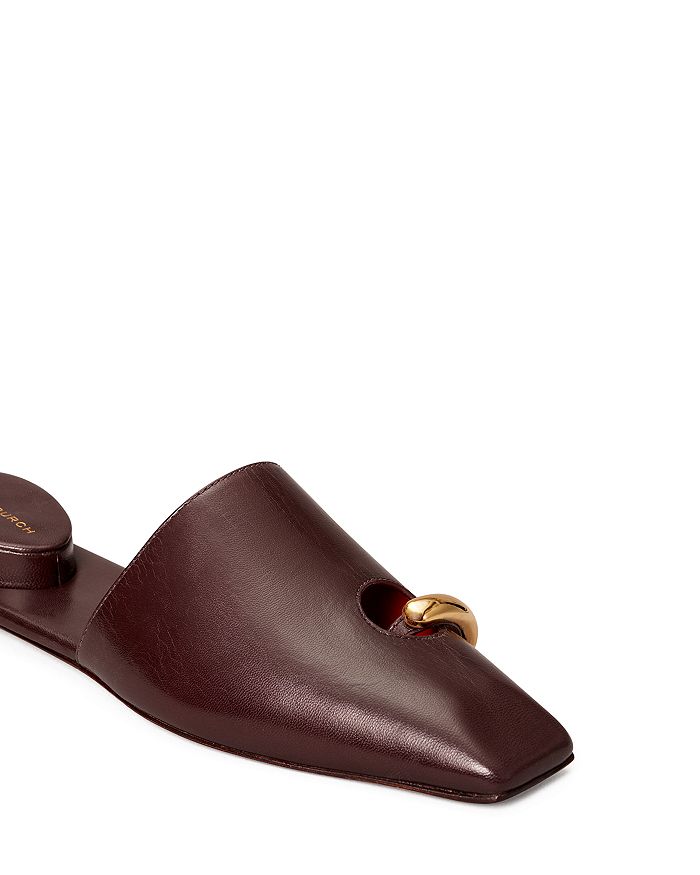 Tory Burch Pierced Mule In Plum/gold