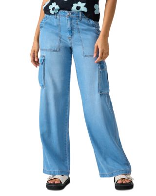 Sanctuary Reissue Wide Leg Cargo Jeans in Sun Drench