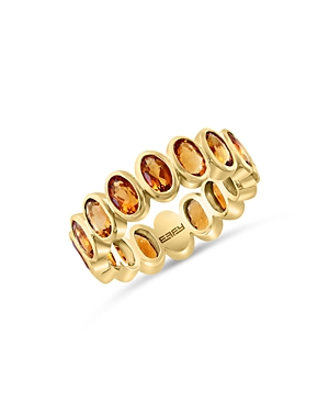 Citrine Oval Eternity Band in 14K Yellow Gold