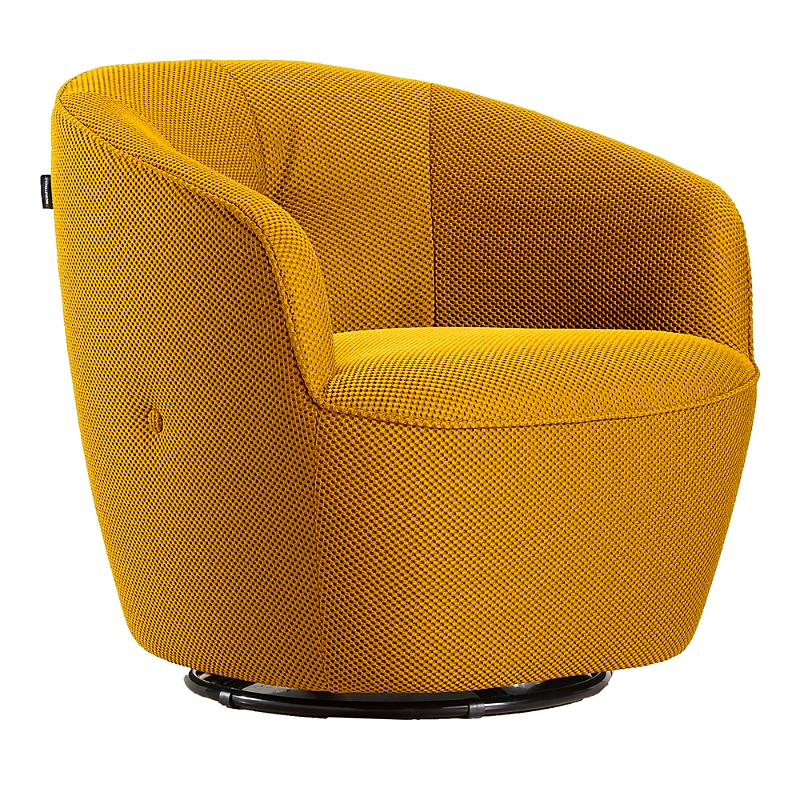 Giuseppe Nicoletti Maglia Swivel Chair In Texture D-- Giallo Ocra