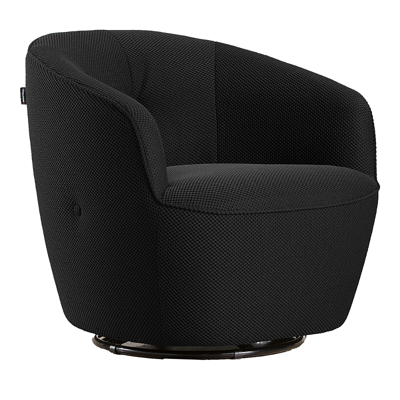 Giuseppe Nicoletti Maglia Swivel Chair In Texture D-- Nero
