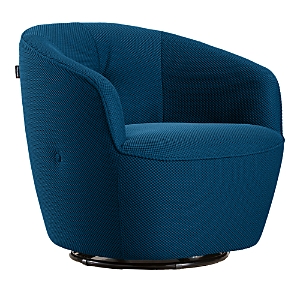 Shop Giuseppe Nicoletti Maglia Swivel Chair In Texture 3d-8349-7 Blu