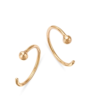 Zoe Chicco 14K Yellow Gold Simple Gold Tiny Ball Reverse Huggie Hoop Earrings