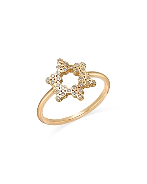 Zoë Chicco 14k Yellow Gold Small Diamond Bezel Star Of David Ring, 0.15 Ct. T.w.