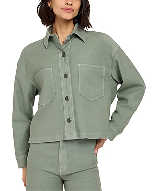 Shop Faherty Stretch Terry Overshirt In Coastal Sage