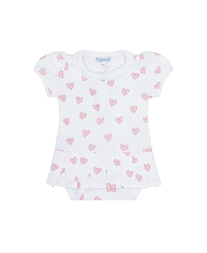 Nellapima Girls' Blue Heart Print Onesie Dress - Baby In Pink Heart Print