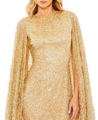 Sequined Cape Women&#39;s Sleeve Mini Dress