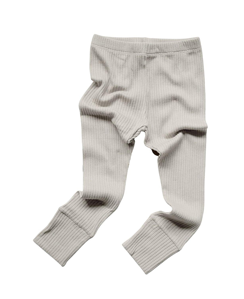The Simple Folk Unisex Ribbed Legging - Baby In Ecru