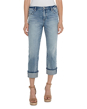 Shop Liverpool Los Angeles Marley Mid Rise Girlfriend Jeans In Old Coast
