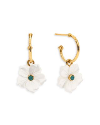 Mermaid Garden Mother of Pearl Flower Charm Drop Earrings