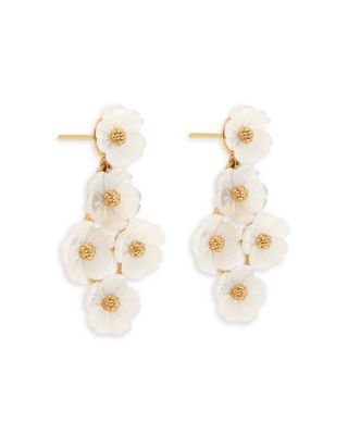 Mermaid Garden Mother of Pearl Floral Drop Earrings 