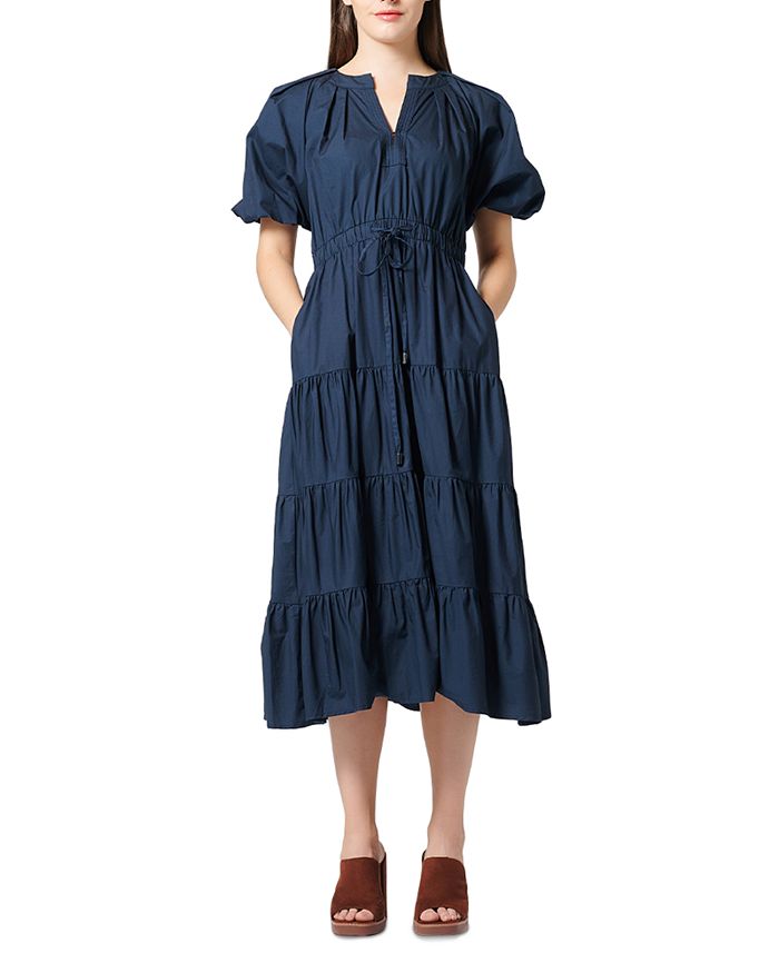 Gracia Cotton Tiered Midi Dress | Bloomingdale's