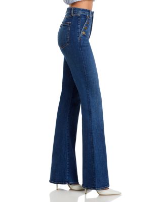 Helena High Rise Flared Sailor Jeans in Medium Wash