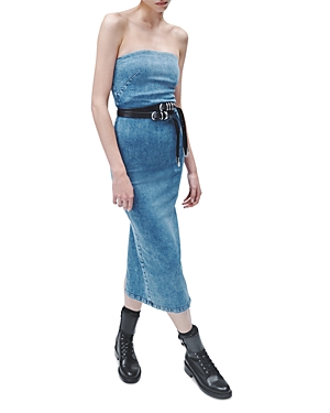 Rag & Bone Jasmine Strapless Denim Midi Dress In Elle