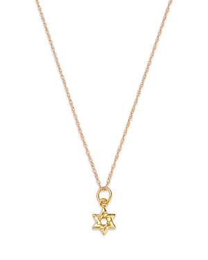 Bloomingdale's Kids' Children's Star Of David Pendant Necklace In 14k Yellow Gold, 14