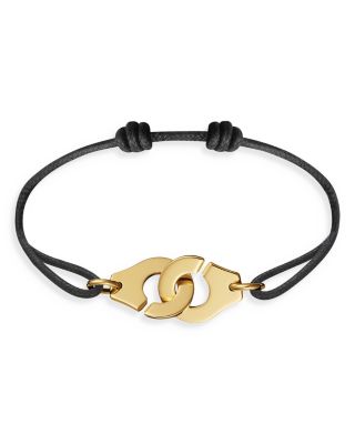 Dinh Van - 18K Yellow Gold Menottes Intertwined Handcuff Charm Adjustable Cord Bracelet