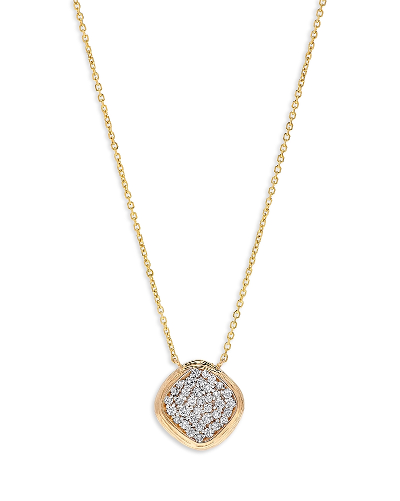 Bloomingdale's Diamond Pave Cluster Pendant Necklace In 14k Yellow Gold, 0.50 Ct. T. W. In White/gold