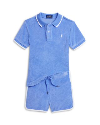 Ralph Lauren Boys' Contrast Trim Terry Polo Shirt Short Set