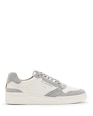 Shop Allsaints Men's Regan Lace Up Low Top Sneakers In White/grey